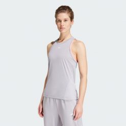 Koszulka Designed for Training Tank. Białe bluzki damskie Adidas, s, bez wzorów, z materiału, sportowe, bez kołnierzyka, bez ramiączek. Za 149.00 zł.