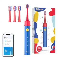 Szczoteczka soniczna do zębów dla dzieci z aplikacją oraz zestawem końcówek Bitvae BVK7S (niebieska). Niebieskie szczoteczki soniczne Bitvae. Za 99.00 zł.