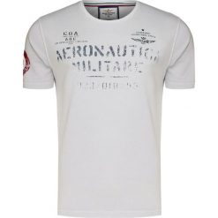 T-shirt AERONAUTICA MILITARE. Niebieskie t-shirty męskie Aeronautica Militare, bez wzorów, z bawełny, bez kołnierzyka, bez ramiączek. W wyprzedaży za 219.00 zł.