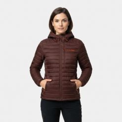 Kurtka damska puchowa lekka Alpinus Kiruna. Brązowe kurtki sportowe damskie Alpinus, na jesień, m, bez wzorów, z materiału, bez ramiączek, z kapturem, trekkingowe. Za 399.00 zł.