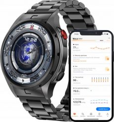 Smartwatch Wenom Smartwatch Męski Zegarek AMOLED Czarny Tętno Ciśnienie Smart Watch Sport. Czarne zegarki męskie Wenom, bez wzorów. Za 299.00 zł.
