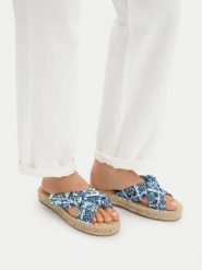 Liu Jo Klapki Paros 03 SA6103 TX133 Niebieski. Niebieskie klapki damskie Liu Jo, bez wzorów, z materiału, bez obcasa, bez zapięcia. Za 258.99 zł.
