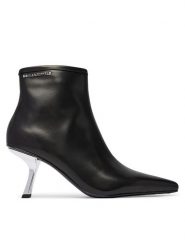 KARL LAGERFELD Botki Karmel KL33635 Czarny. Czarne botki damskie KARL LAGERFELD, bez wzorów, ze skóry, bez obcasa, na słupku, bez zapięcia. Za 1,059.00 zł.