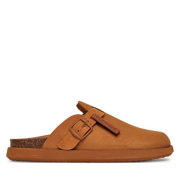 Klapki D.Franklin. Brązowe klapki damskie D.Franklin, bez wzorów, bez obcasa, bez zapięcia. Za 459.99 zł.