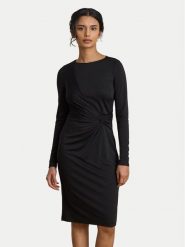 LAUREN RALPH LAUREN Sukienka dzianinowa 200P14033002 Czarny Slim Fit. Czarne sukienki damskie Lauren Ralph Lauren, bez wzorów, z dzianiny, bez kołnierzyka, bez ramiączek. Za 1,199.00 zł.