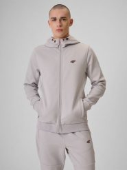 4F Bluza dresowa regular z kapturem męska - szara XXL. Szare bluzy męskie 4F, m, bez wzorów, z dresówki, z kapturem. Za 229.99 zł.