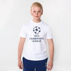 Koszulka UEFA Champions League. Białe bluzki damskie CHAMPIONS LEAGUE, s, bez wzorów, z bawełny, sportowe, bez kołnierzyka, bez ramiączek. Za 139.99 zł.
