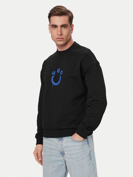 HUGO Bluza Nucavex 50560062 Czarny Regular Fit. Czarne bluzy męskie Hugo, m, bez wzorów, z bawełny, bez ramiączek, bez kaptura. Za 270.99 zł.