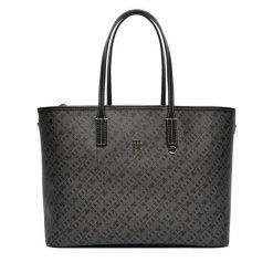 Torebka Tommy Hilfiger. Czarne shopperki damskie Tommy Hilfiger, bez wzorów, bez dodatków. Za 899.99 zł.