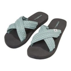 ONeill Klapki O'Neill Ditsy Bloom Slides 92800613220 zielone. Zielone klapki damskie na lato, bez wzorów, z bawełny, casualowe, bez obcasa, bez zapięcia. Za 277.29 zł.