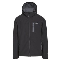 Kurtka turystyczna męska Trespass Accelator II softshell 8K. Czarne kurtki męskie Trespass, m, bez wzorów, z elastanu, bez kaptura. Za 205.00 zł.