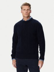 BOSS Sweter 50571421 Granatowy Regular Fit. Niebieskie swetry męskie Boss, m, bez wzorów, z wełny, bez kołnierzyka, bez ramiączek. Za 799.99 zł.
