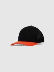 4F Czapka trucker z daszkiem uniseks - czarna L/XL. Czarne czapki damskie 4F, na lato, bez wzorów, z syntetyku, sportowe. W wyprzedaży za 39.99 zł.