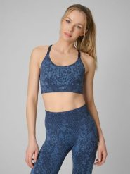 4F Biustonosz treningowy z niskim wsparciem - turkusowy M/L. Niebieskie bielizna sportowa damska 4F, l, bez wzorów, z dzianiny. Za 119.99 zł.