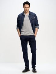 Koszulka męska v-neck z bawełny supima szara Supiclassicov 901. Szare t-shirty męskie BIG STAR, l, bez wzorów, z bawełny, bez kołnierzyka, bez ramiączek. W wyprzedaży za 79.99 zł.