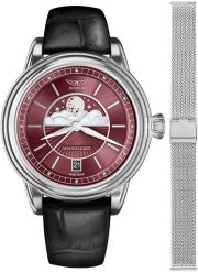 Zegarek damski Aviator V.1.33.0.264.4.BM-SET srebrny. Szare zegarki damskie AVIATOR, srebrne. Za 3,116.57 zł.