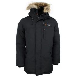 Parka Peak Mountain Cogan. Czarne parki męskie Peak Mountain, na zimę, xl, bez wzorów, z bawełny, bez kołnierzyka, bez kaptura. Za 705.50 zł.