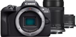 Aparat Canon EOS R100 + RF-S 18-45mm f/4.5-6.3 IS STM + RF-S 55-210mm f/5-7.1 IS STM (6052C023). Aparaty bezlusterkowce Canon. Za 3,555.99 zł.