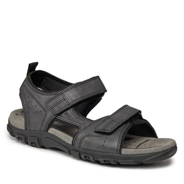 Sandały Geox. Czarne sandały męskie Geox, bez wzorów, bez zapięcia. Za 379.99 zł.