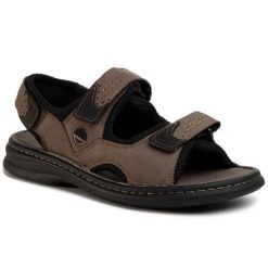 Sandały Josef Seibel. Brązowe sandały męskie Josef Seibel, bez wzorów, bez zapięcia. Za 344.99 zł.