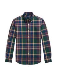 Polo Ralph Lauren Koszula 710B30152001 Zielony ciemny Custom Fit. Zielone koszule męskie Polo Ralph Lauren, m, bez wzorów, z bawełny, bez kołnierzyka, bez ramiączek. Za 819.99 zł.