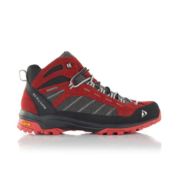 Buty trekkingowe męskie KADAM MID STX. Czerwone buty zimowe męskie Bergson, bez wzorów, bez obcasa, bez zapięcia. Za 599.00 zł.