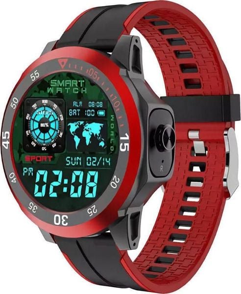Smartwatch Rubicon RNCE85 Czarno-czerwony (RNCE78). Czarne zegarki smartwatch Rubicon, bez wzorów. Za 271.95 zł.