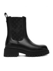 Nine West Sztyblety CEO-BASIMA-01 Czarny. Czarne botki damskie Nine West, bez wzorów, z materiału, bez obcasa, na płaskiej podeszwie, bez zapięcia. Za 279.99 zł.