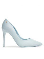 DeeZee Szpilki AB2-4503 Niebieski. Niebieskie szpilki damskie DeeZee, bez wzorów, ze skóry, bez obcasa, na szpilce, bez zapięcia. Za 139.99 zł.