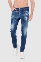 DSQUARED2 Granatowe jeansy z przetarciami. Niebieskie jeansy męskie Dsquared2, z jeansu. W wyprzedaży za 1,499.99 zł.