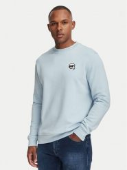 KARL LAGERFELD Bluza 705710 561900 Niebieski jasny Regular Fit. Niebieskie bluzy męskie KARL LAGERFELD, m, bez wzorów, z bawełny, bez ramiączek, bez kaptura. Za 659.99 zł.