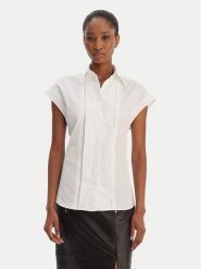 BOSS Koszula Bireny 50553703 Biały Slim Fit. Białe koszule damskie Boss, bez wzorów, z bawełny, bez kołnierzyka, bez ramiączek. Za 699.99 zł.