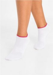 Skarpety do sneakersów (8 par), bawełna organiczna. Białe bielizna sportowa damska bonprix, bez wzorów, z bawełny. Za 52.99 zł.