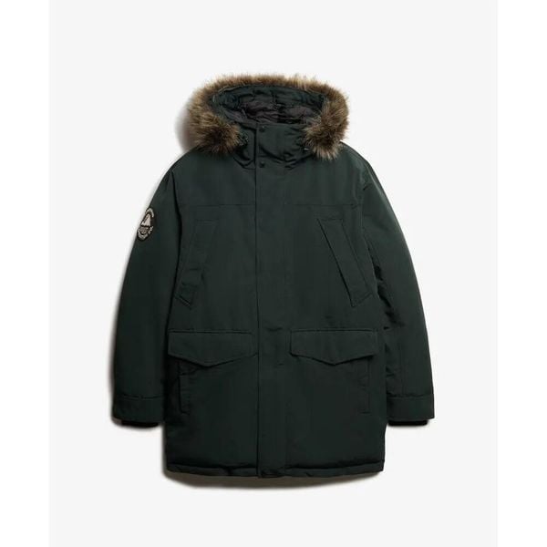 Parka Superdry Everest. Zielone parki męskie Superdry, s, bez wzorów, z futra, bez kołnierzyka, bez kaptura. Za 581.00 zł.