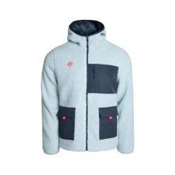 Kurtka polarowa RENO unisex z kapturem, ciepła i z funkcjonalnymi kieszeniami. Niebieskie kurtki męskie IZAS, na zimę, m, bez wzorów, z polaru, eleganckie, z kapturem. Za 399.96 zł.