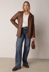 Niebieskie Szerokie Jeansy z Bawełną i Domieszką Wiskozy z Wysokim Stanem Crianise. Niebieskie jeansy damskie Born2be, bez wzorów, z bawełny, klasyczne, z podwyższonym stanem, plus size. Za 149.99 zł.