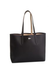 Lacoste Torebka Shopping Bag NF2142AA Czarny. Czarne shopperki damskie Lacoste, bez wzorów, ze skóry, bez dodatków. Za 539.99 zł.