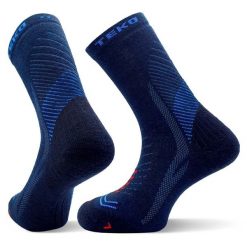 Skarpety sportowe z wełną merino Teko ecoHIKE Discovery Light Half Cushion 2.0. Niebieskie skarpetki damskie TEKO, bez wzorów, z wełny. Za 70.00 zł.