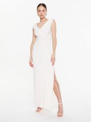 Lauren Ralph Lauren Sukienka wieczorowa 253863940001 Écru Slim Fit. Sukienki damskie Lauren Ralph Lauren, bez wzorów, z syntetyku, wizytowe, bez kołnierzyka, bez ramiączek. Za 689.99 zł.