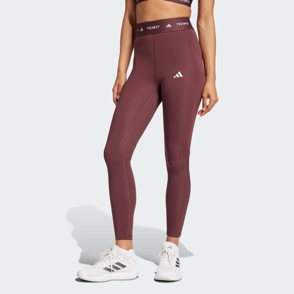 Legginsy TECHFIT 7/8. Brązowe legginsy damskie Adidas, bez wzorów, z materiału. Za 162.99 zł.