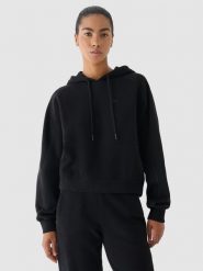 4F Bluza dresowa z kapturem damska 4F x Anna Lewandowska - czarna M. Czarne bluzy damskie 4F, m, bez wzorów, z bawełny, klasyczne, bez ramiączek, z kapturem. W wyprzedaży za 139.99 zł.