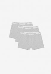 Bokserki sportowe męskie Prosto 3-pack. Szare bokserki męskie Prosto., bez wzorów, z bawełny. Za 90.99 zł.