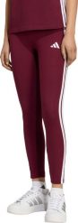 Adidas Legginsy damskie Essentials 3-Stripes bordowe KF8313 XL. Czerwone legginsy damskie Adidas, bez wzorów. Za 139.31 zł.