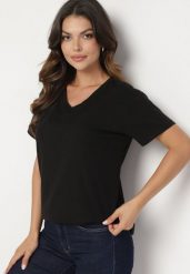Czarny T-shirt Bawełniany o Klasycznym Fasonie Iridessae. Czarne t-shirty damskie Born2be, m, bez wzorów, z bawełny, klasyczne, bez kołnierzyka, bez ramiączek. Za 29.99 zł.