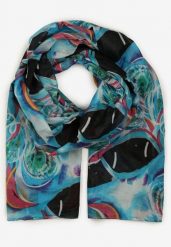 Niebieski Szalik w Stylu Apaszki Wykonany z Bawełny Ianlla. Niebieskie szaliki damskie Born2be, na lato, bez wzorów, z bawełny. Za 14.99 zł.