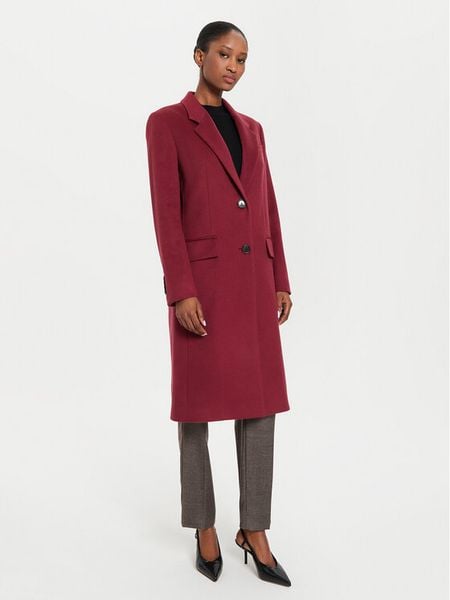 Boss Płaszcz wełniany Catara 50501019 Bordowy Slim Fit. Czerwone płaszcze damskie Boss, na zimę, bez wzorów, z wełny, bez kołnierzyka, bez kaptura. Za 1,319.99 zł.