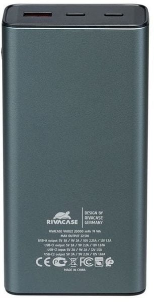 Powerbank RivaCase VA1022 20000 mAh Metalowy. Powerbanki RIVACASE. Za 113.39 zł.