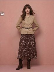 Żakiet slim fit z ozdobnymi guzikami i paskiem - beżowy. Brązowe marynarki i żakiety damskie Sinsay, bez wzorów, bez kołnierzyka, bez ramiączek. Za 79.99 zł.