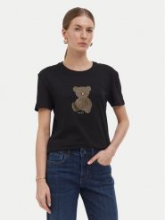 Liu Jo T-Shirt WF6436 JS923 Czarny Slim Fit. Czarne t-shirty damskie Liu Jo, l, bez wzorów, z bawełny, bez kołnierzyka, bez ramiączek. Za 259.99 zł.