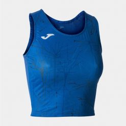 Tank top do biegania damski Joma Elite IX Crop top. Niebieskie topy damskie Joma, xl, bez wzorów, sportowe, bez kołnierzyka, bez ramiączek. W wyprzedaży za 111.70 zł.